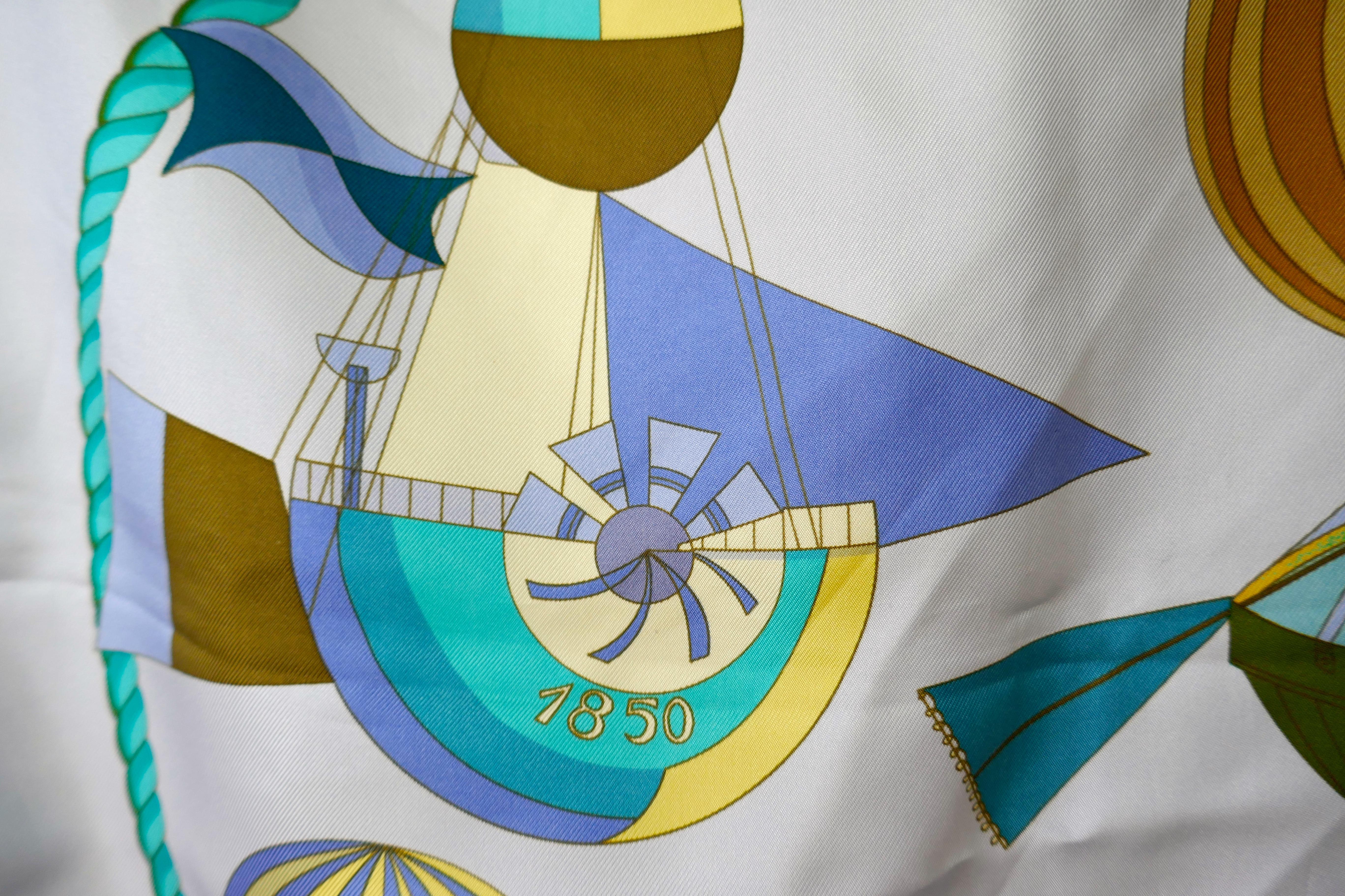 Women's HERMÈS Loïc Dubigeon design “Les Foiles du Ciel” Balloons Print Silk Scarf