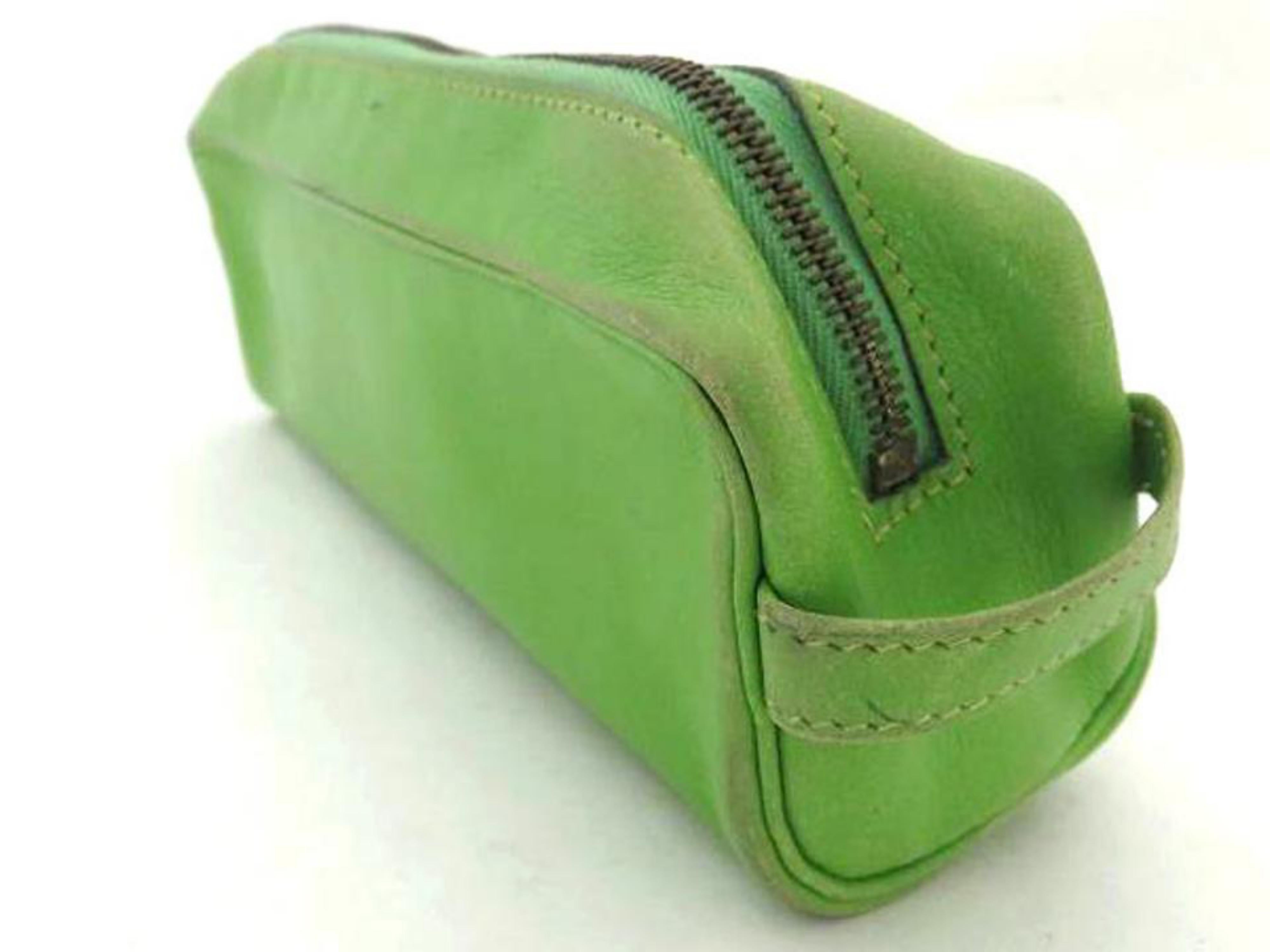 Hermès Long Case 216831 Green Leather Clutch 3