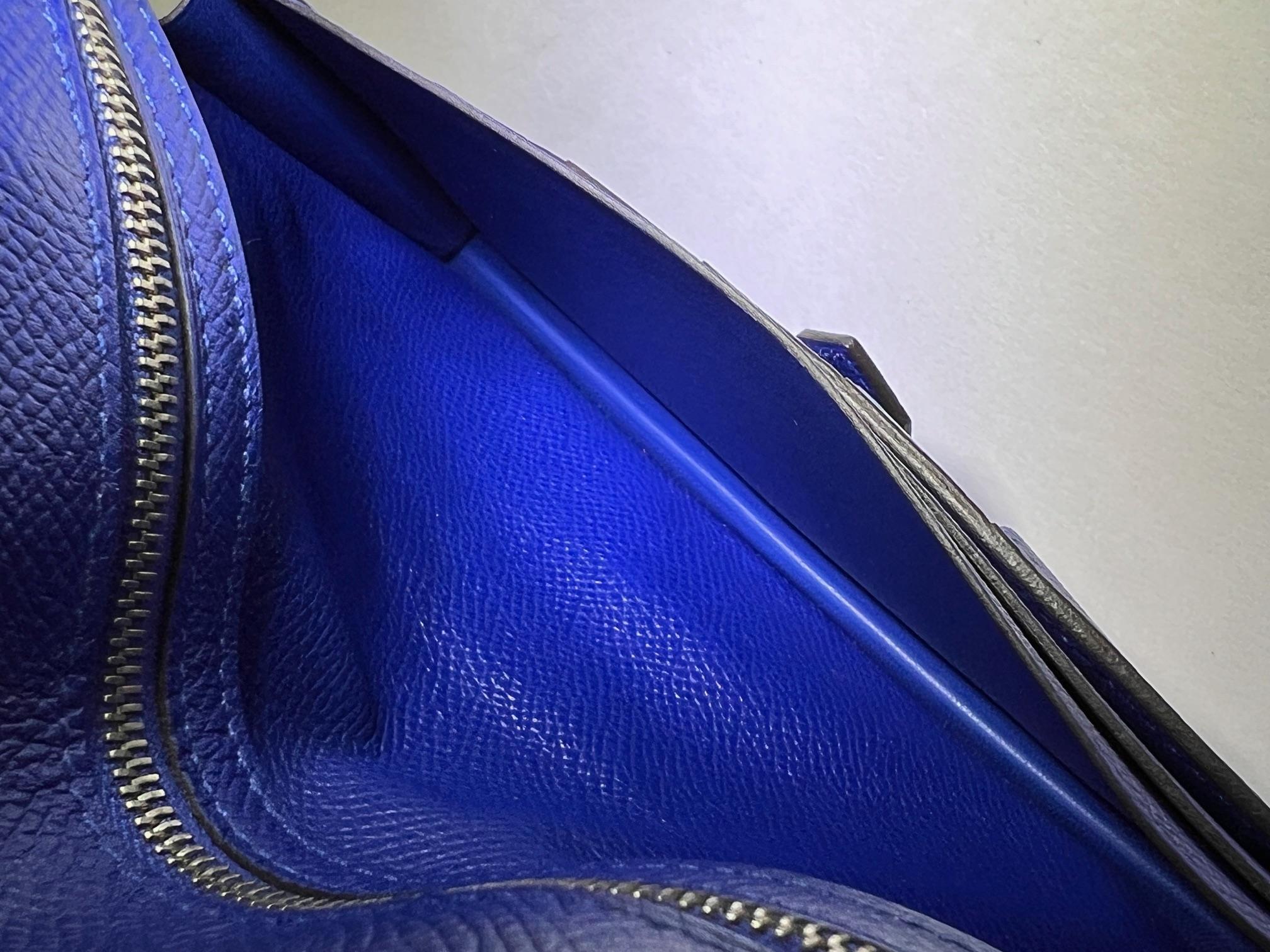 Women's Hermes Long Epson Bearn Gusset Electrique Bleu Wallet For Sale