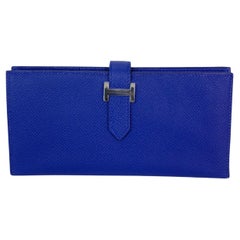 Cartera Hermes Larga Epson Bearn Fuelle Electrique Bleu