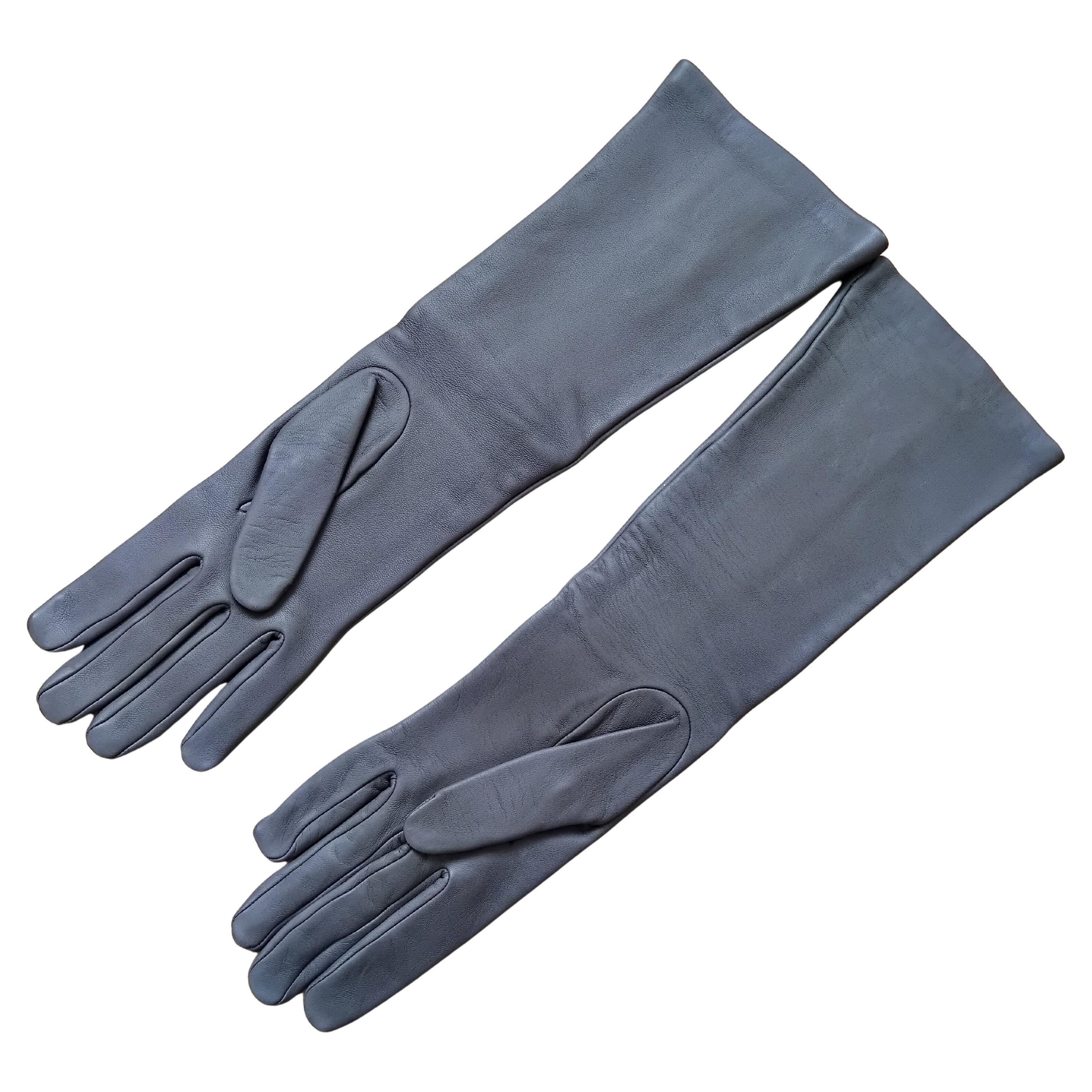 Hermès Long Ghillies Gloves Leather Silk Size 7 In condizioni Nuovo in vendita a Corcoué Sur Logne, Loire-Atlantique