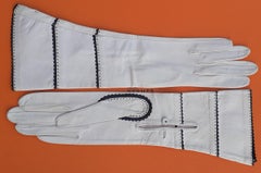 Hermès Long Gloves Pale Pink Leather Size 6