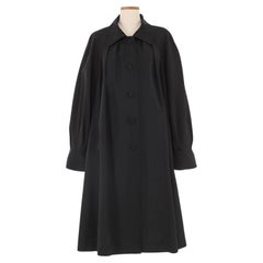 Manteau long en nylon noir Hermès