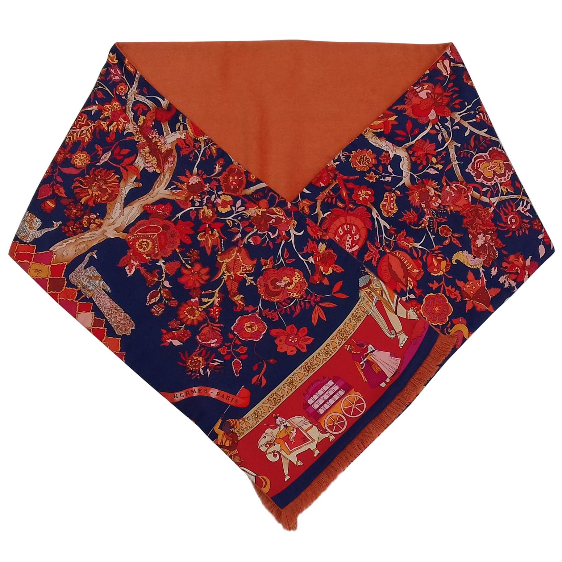 Hermès Long Scarf Stole Pashmina Cashmere and Silk Fantaisies Indiennes Dubigeon