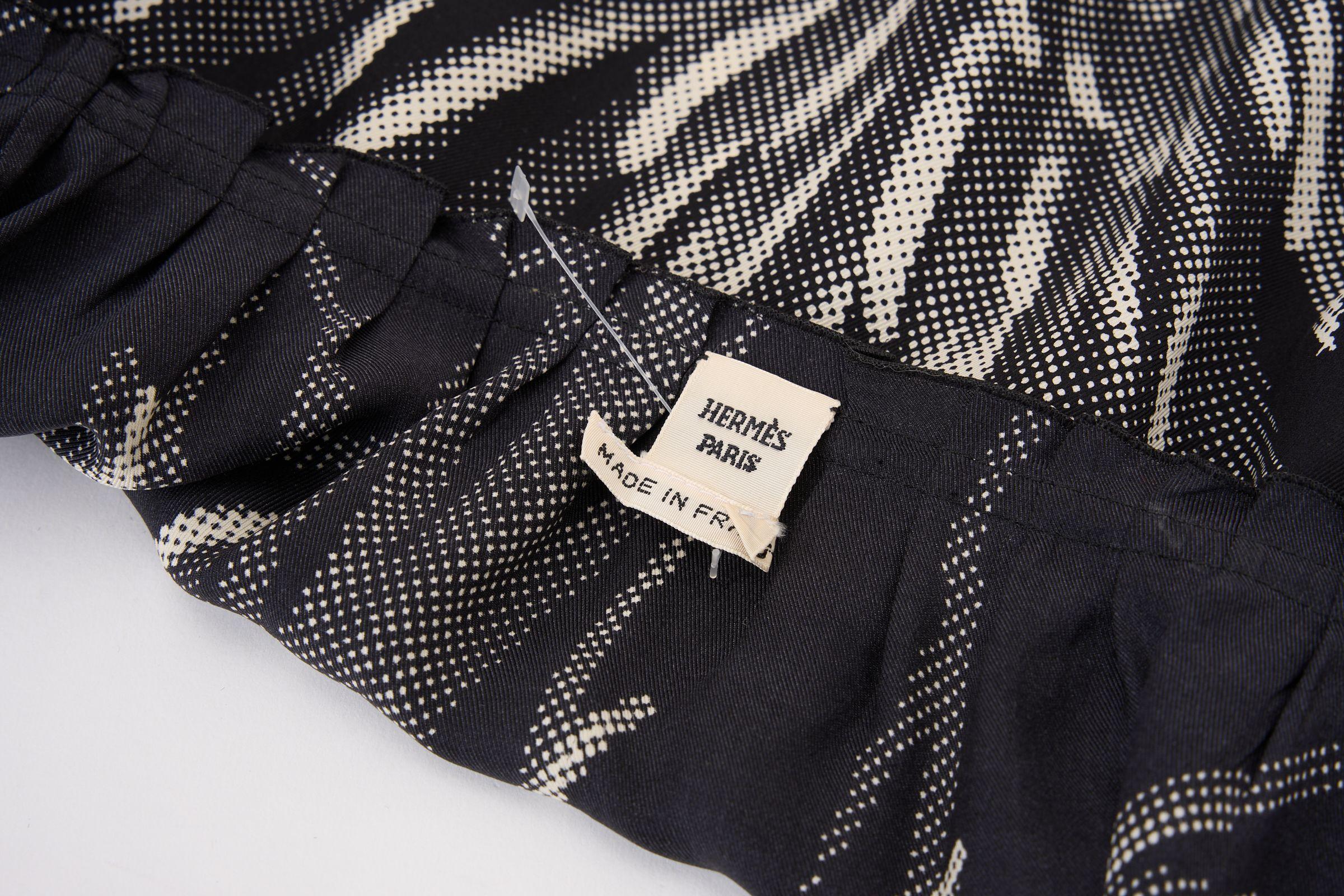 Hermès Long Sleeve Black Silk Blouse For Sale 1