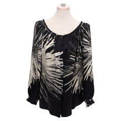 Hermès Long Sleeve Black Silk Blouse