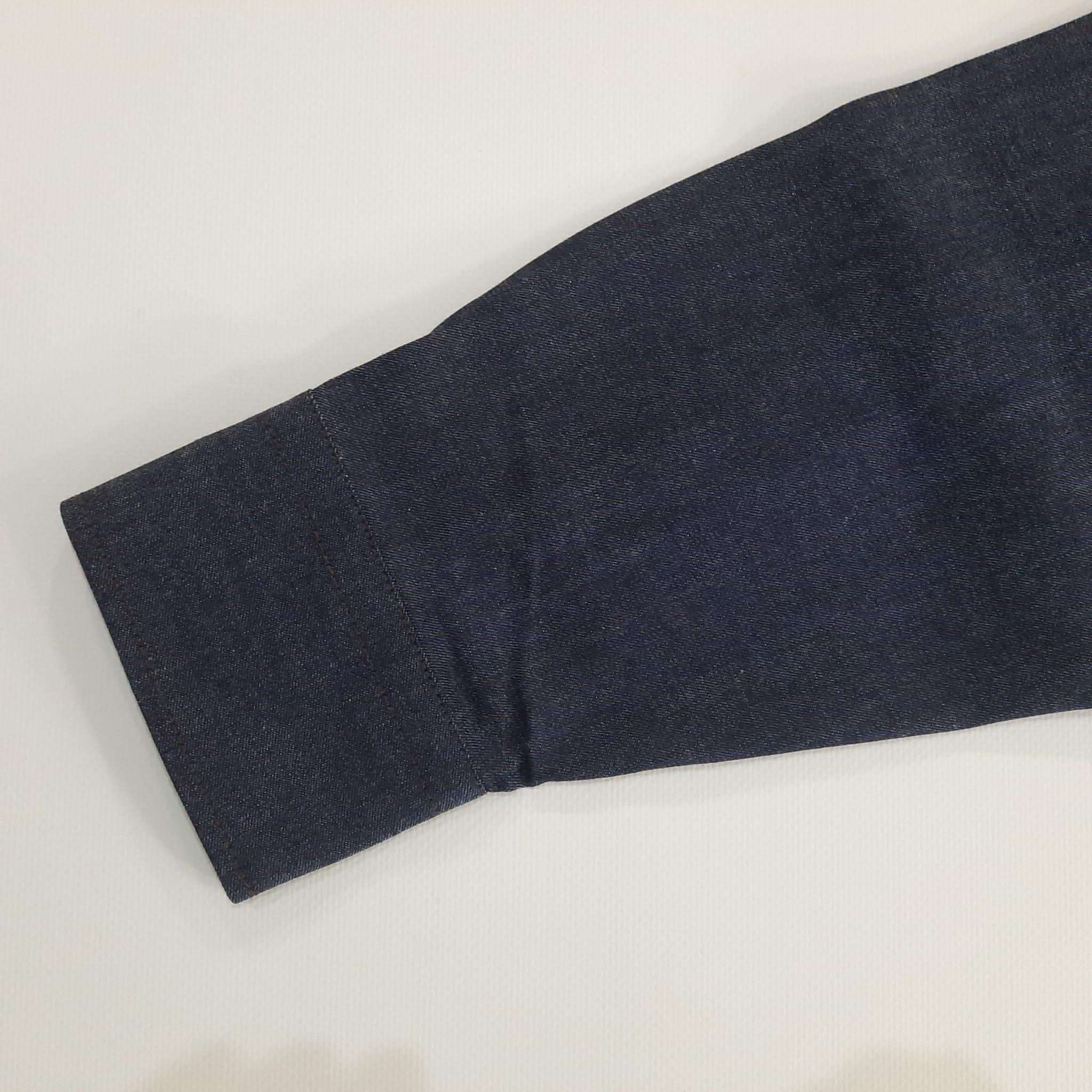 Hermes Long sleeve Indigo Size 39  Sporty fit denim shirt In New Condition For Sale In Nicosia, CY
