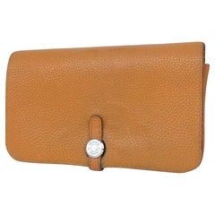 Hermès Long Wallet Dogon Wallet 860019 Brown Leather Clutch