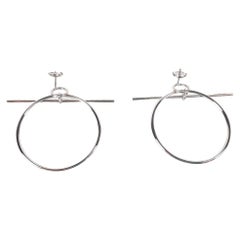 Hermes Loop Earrings, Medium Model Silver