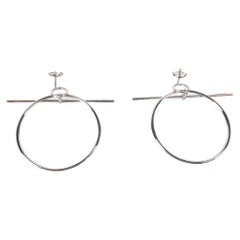 Hermes Loop Earrings, Medium Model Silver 