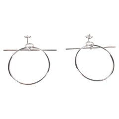 Boucles d'oreilles Hermes, modèle moyen Argent