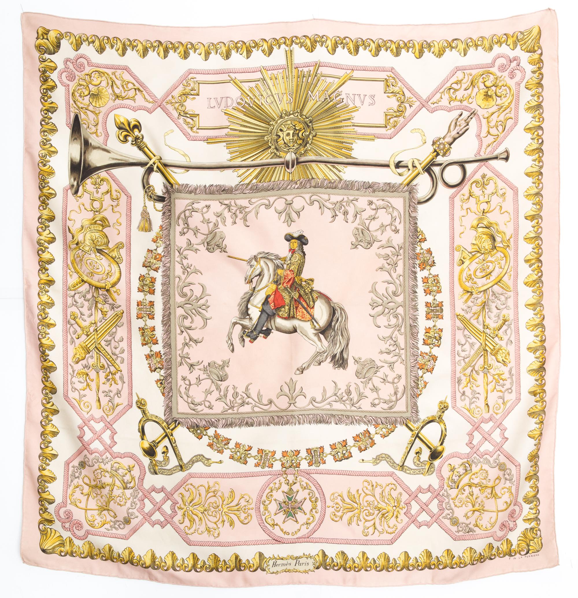 Hermes Ludovicus Magnus von F. de la Perriere Seidenschal im Angebot 2