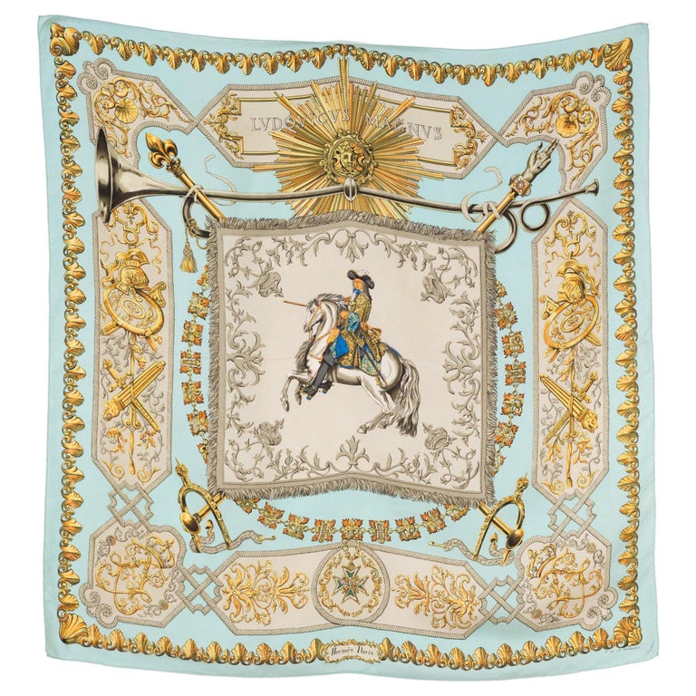 1963, Hermes Ludovicus Magnus by F.de La Perriere Silk Scarf For Sale at  1stDibs