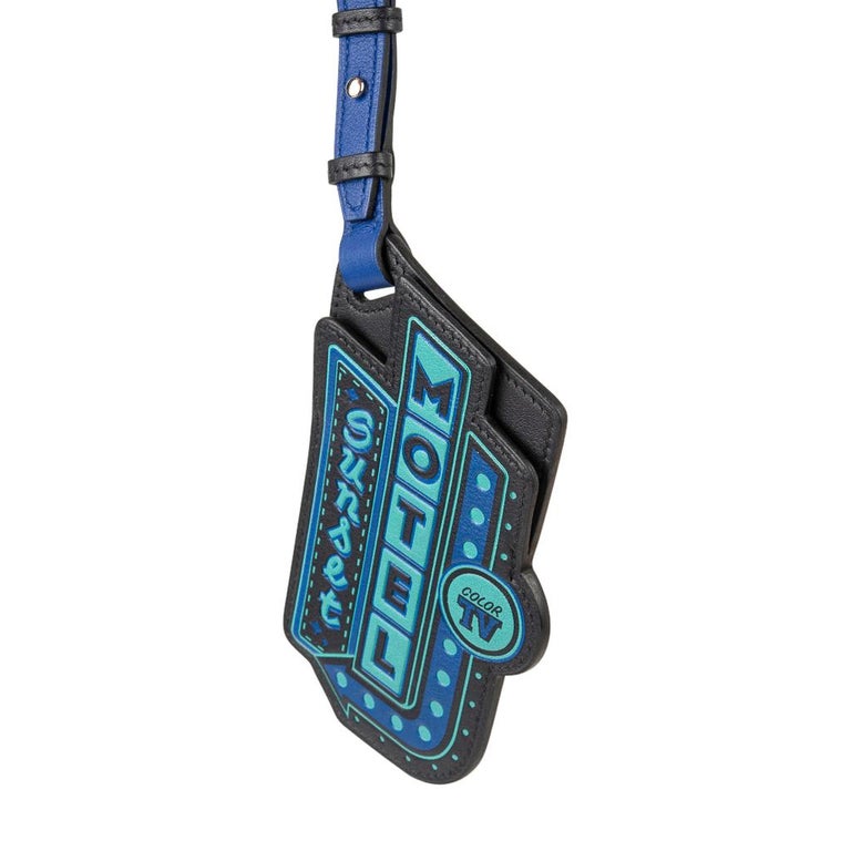 Hermes Luggage Tag Room 24 Bleu Indigo Black Green New w/ Box For Sale