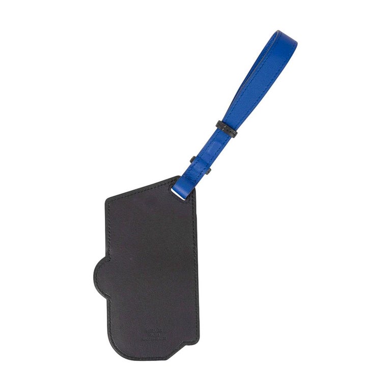 Hermes Luggage Tag Room 24 Bleu Indigo Black Green New w/ Box For Sale