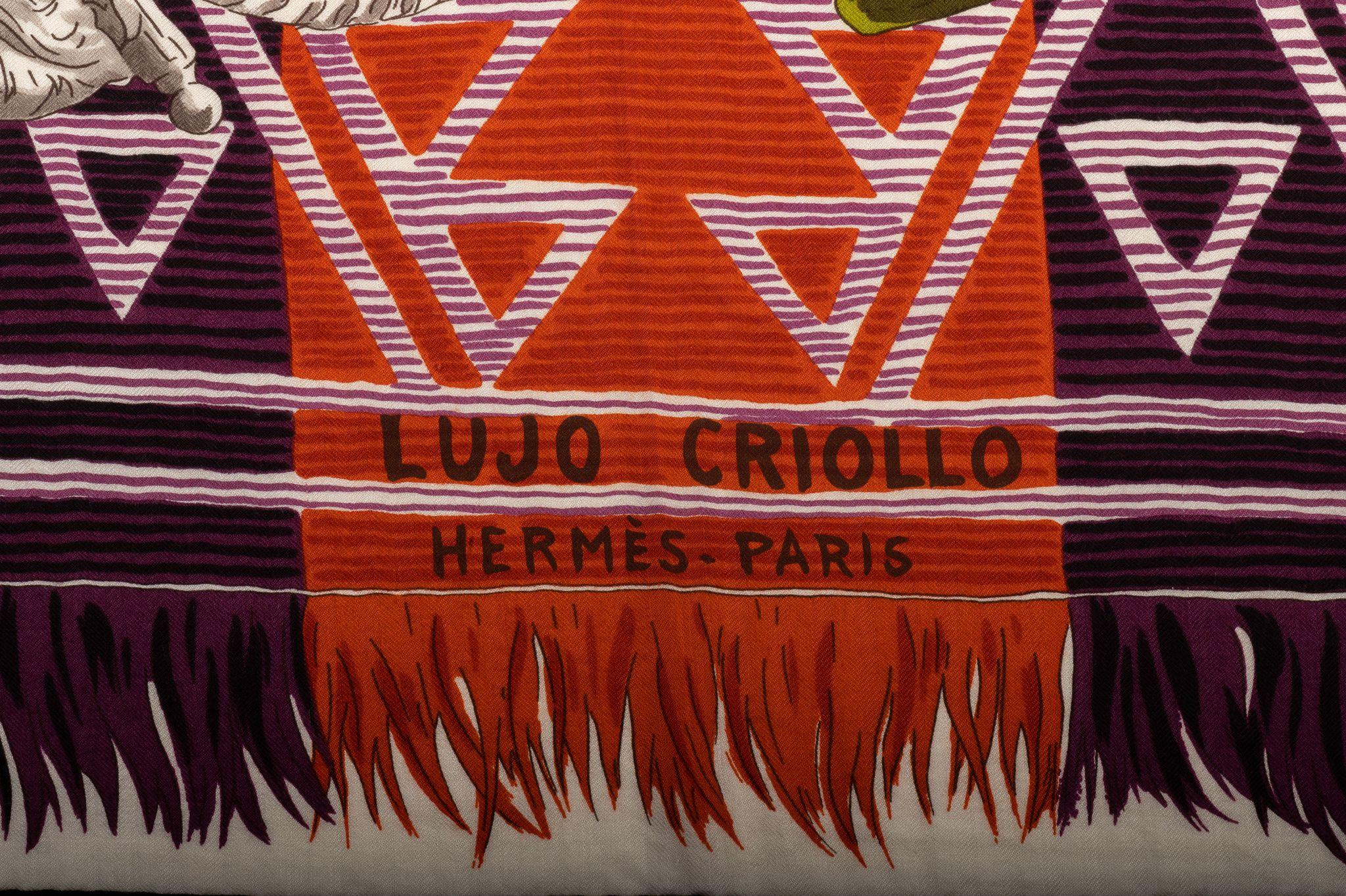 Hermès Lujo Criollo Cashmere Shawl In Excellent Condition For Sale In West Hollywood, CA
