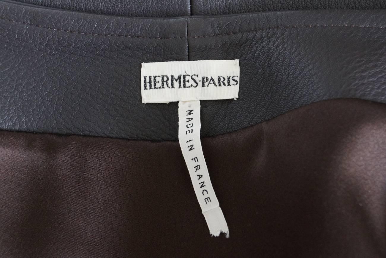 Hermes Luxurious Deer Leather Sleek Wrap Skirt 38 / 4  For Sale 1