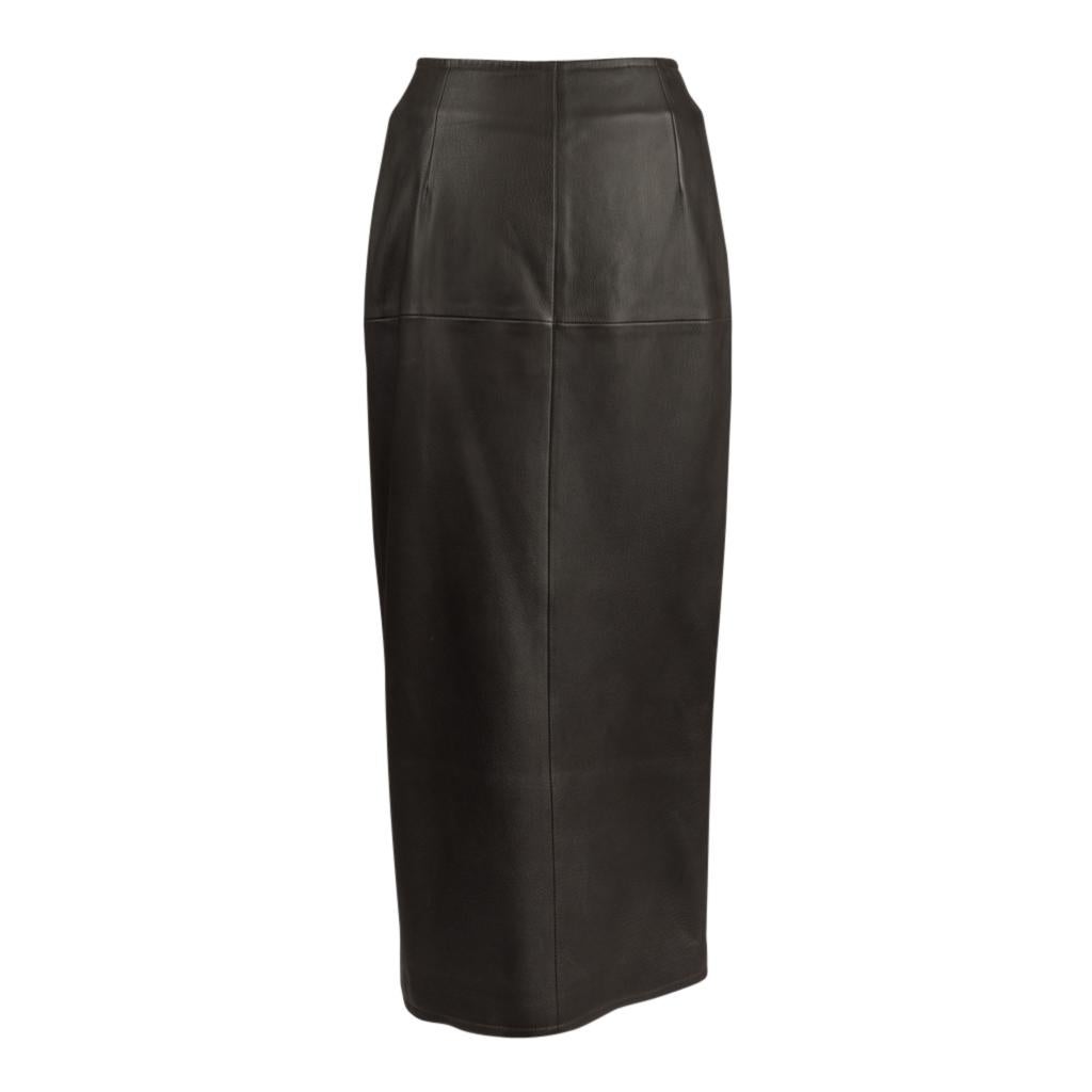 Women's Hermes Luxurious Deer Leather Sleek Wrap Skirt 38 / 4  For Sale