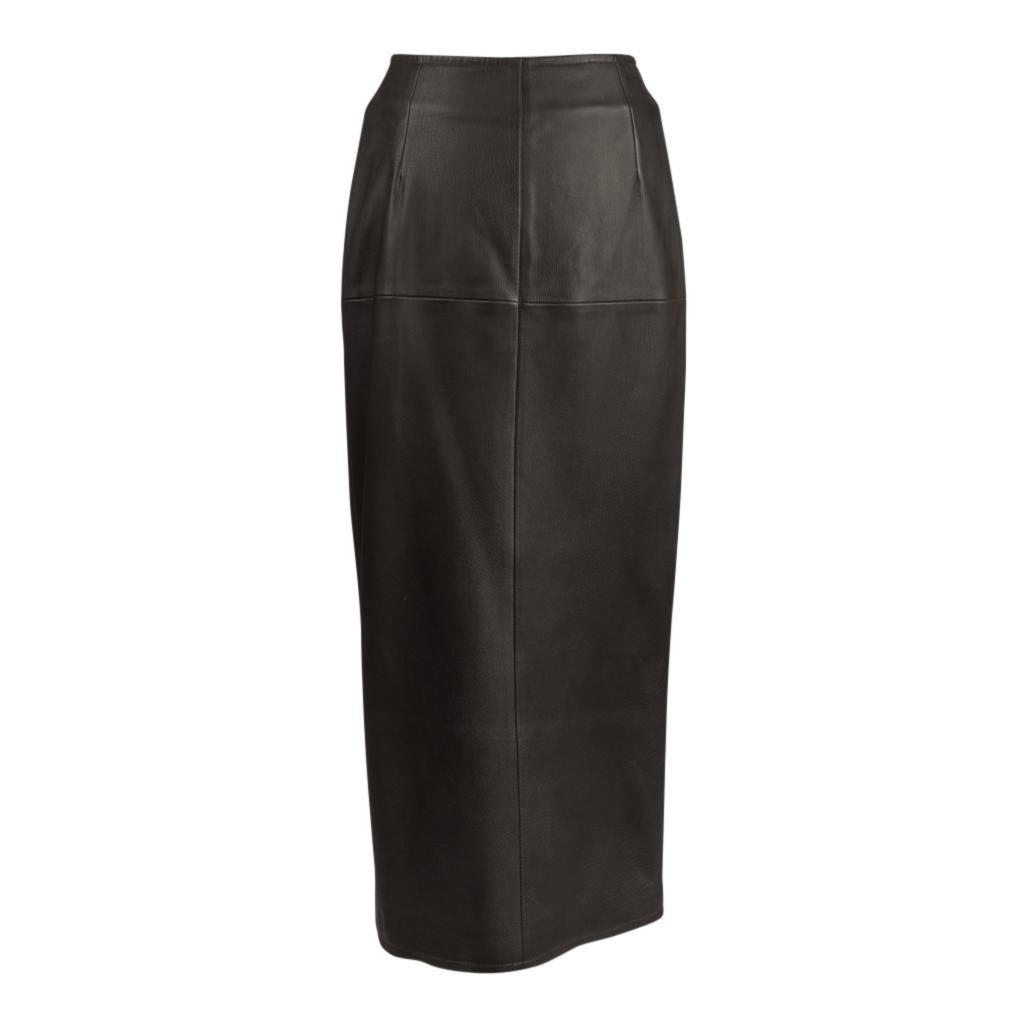 Women's Hermes Midi Wrap Skirt Deer Leather 38 / 4 For Sale