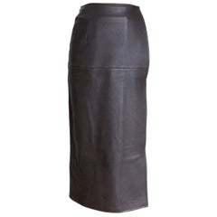 Hermès - Jupe portefeuille élégante en cuir de cerf luxueux, taille 38/4 