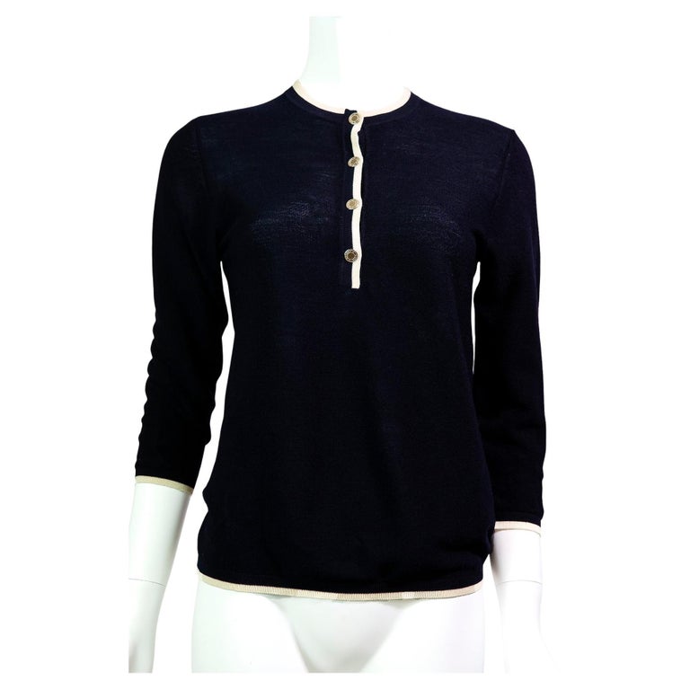 Haut Jasper Conran – Taille 10 – Bleu Marine Et Blanc Rayé – Viscose – Neuf Avec étiquettes