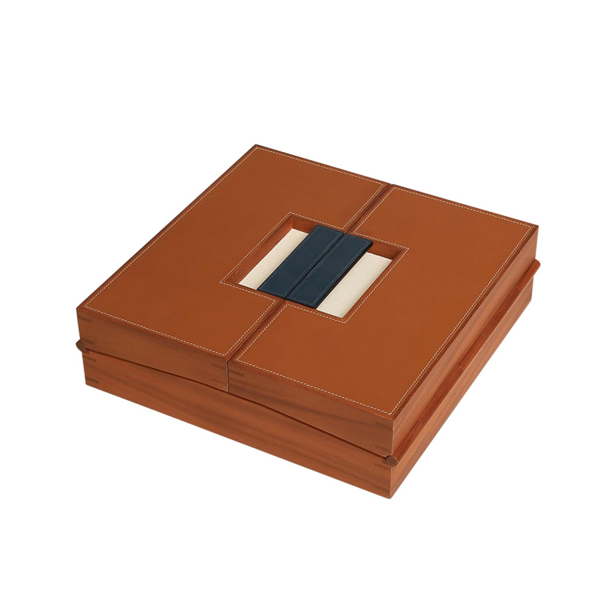 Marrone Hermes Macao Mahjong Gioco da tavolo Fauve e Mogano Nature in vendita