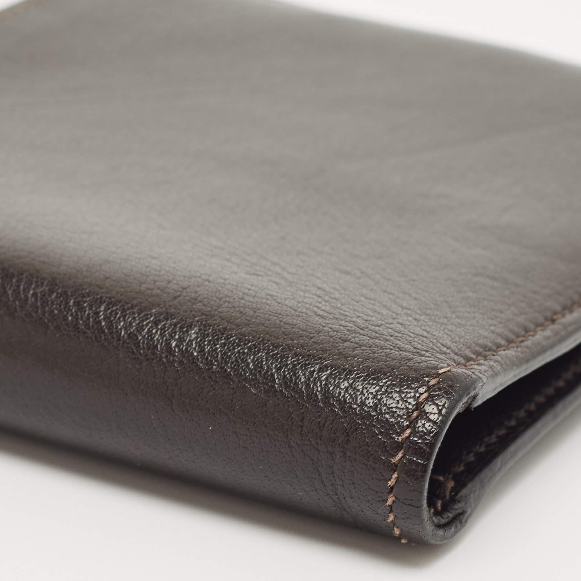 Hermes Macassar Evergrain Leather Vintage Bifold Wallet 6