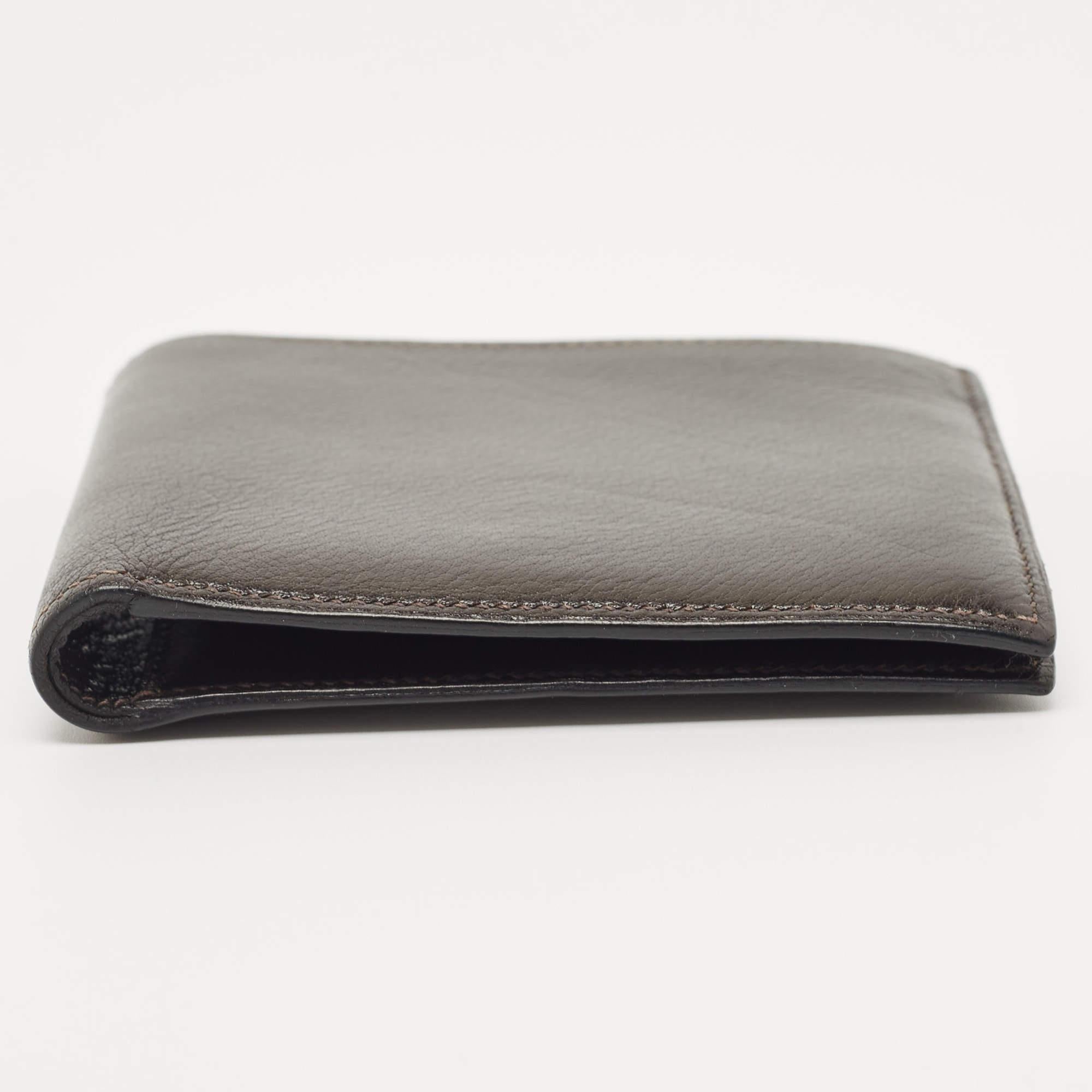 Hermes Macassar Evergrain Leather Vintage Bifold Wallet 2