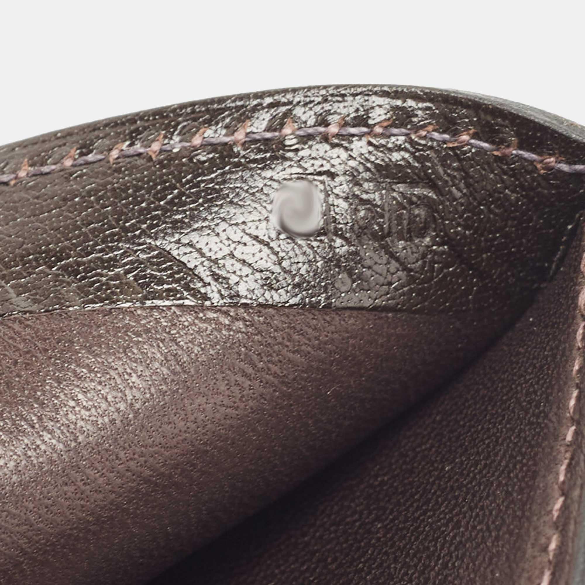 Hermes Macassar Evergrain Leather Vintage Bifold Wallet 3