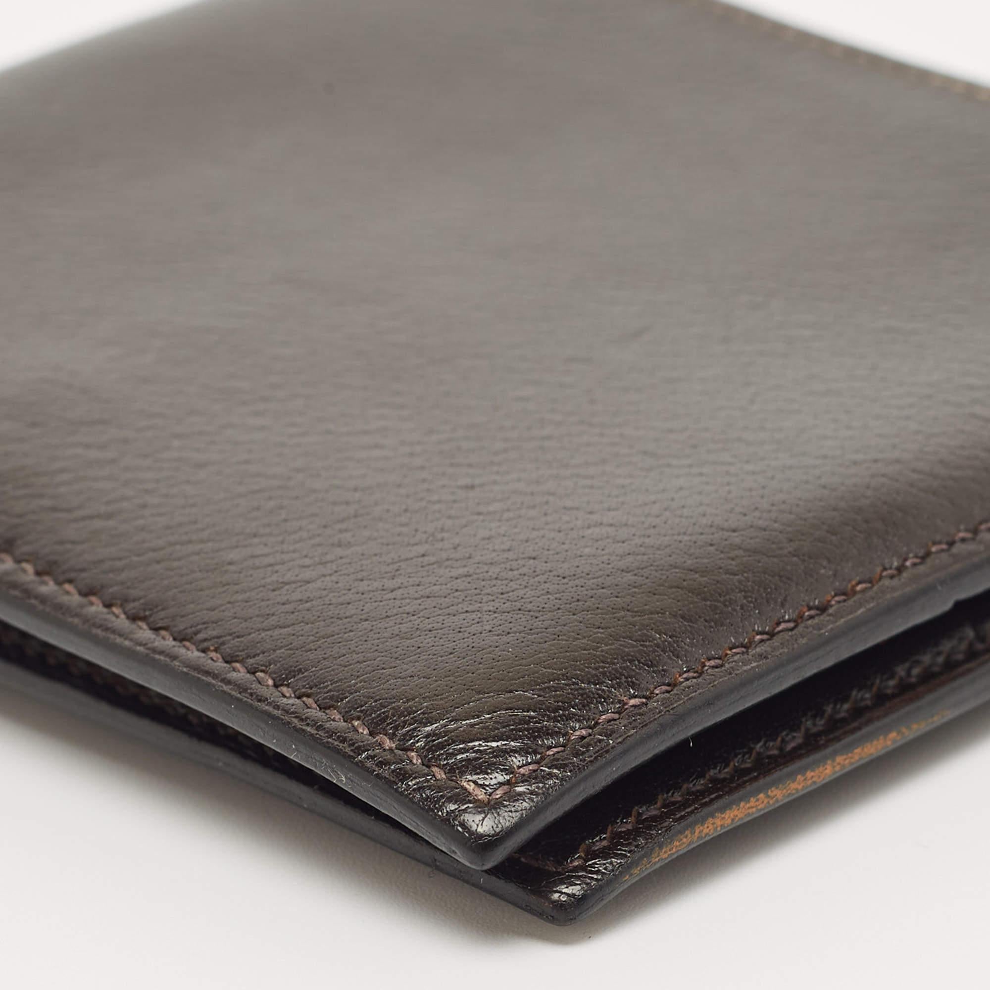 Hermes Macassar Evergrain Leather Vintage Bifold Wallet 5