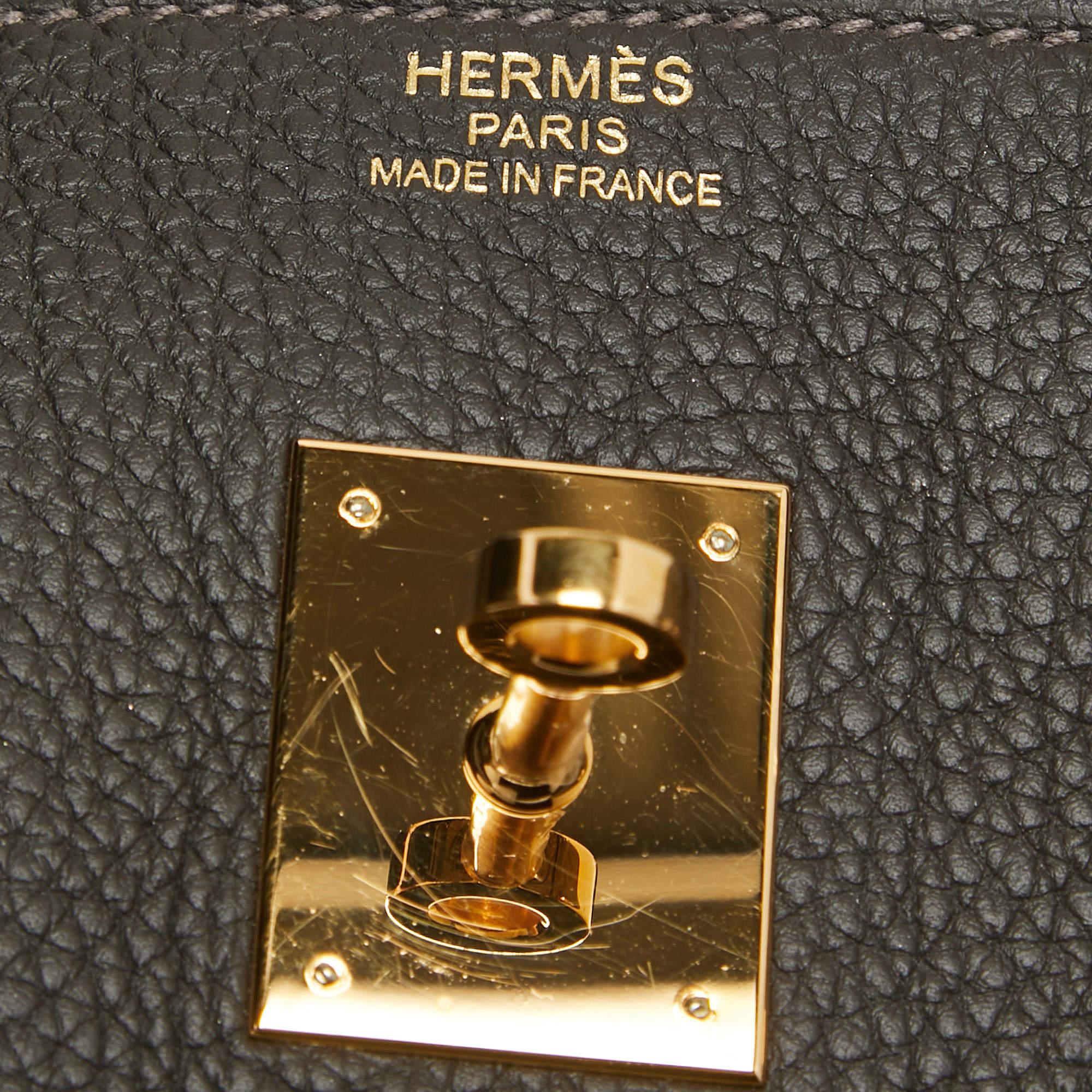Hermes Macassar Togo Leather Gold Finish Birkin 35 Bag 11