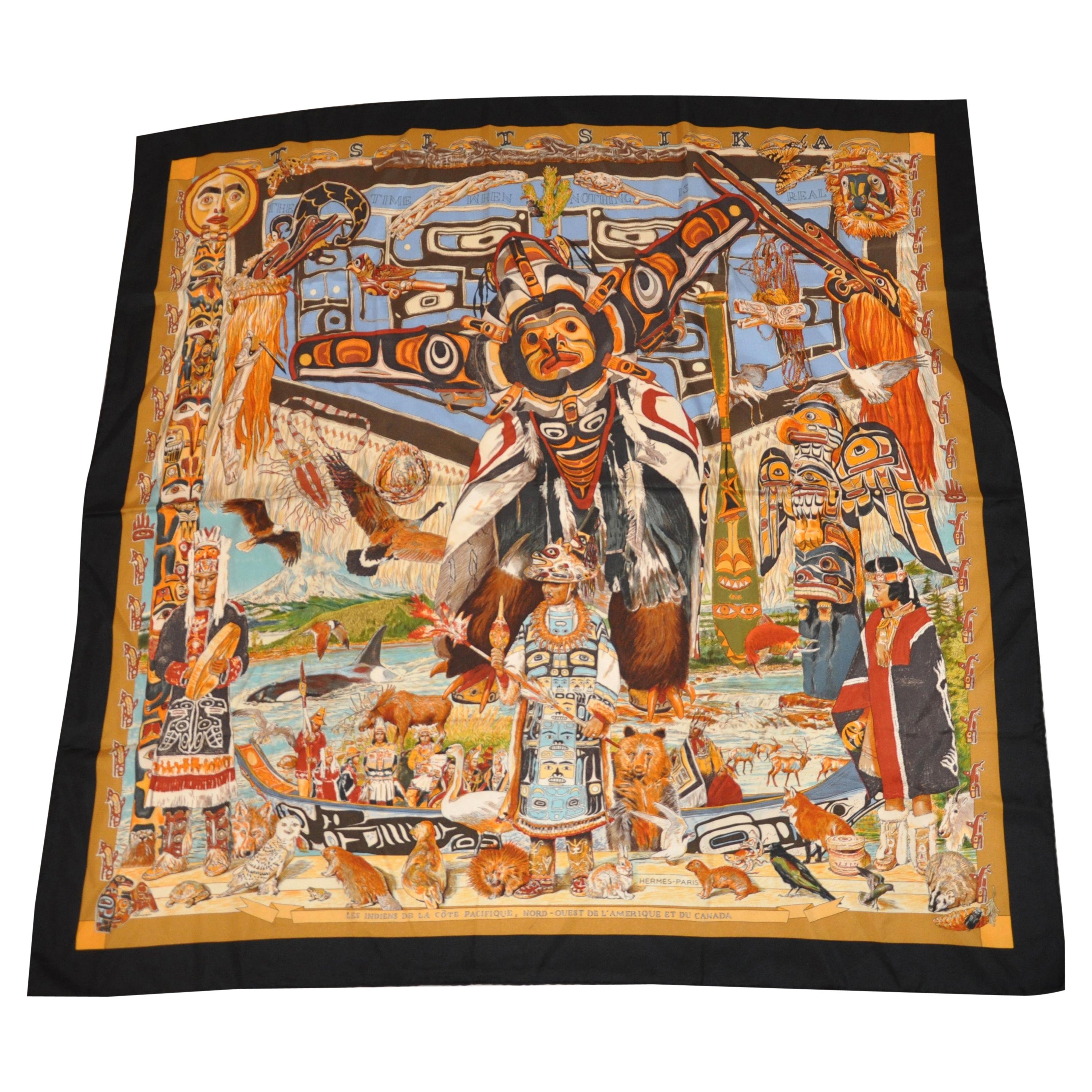 Magnifico foulard in seta jacquard "Tsitsika" in edizione limitata di Hermes