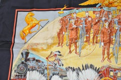 Hermes Magnificently "Concourse D'Elegance 1885 Limousines De Voyage" Silk Scarf