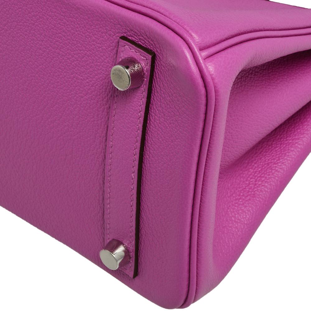 Hermes Magnolia/Capucine Taurillon Novillo Palladium Plated Birkin 25 Bag 5