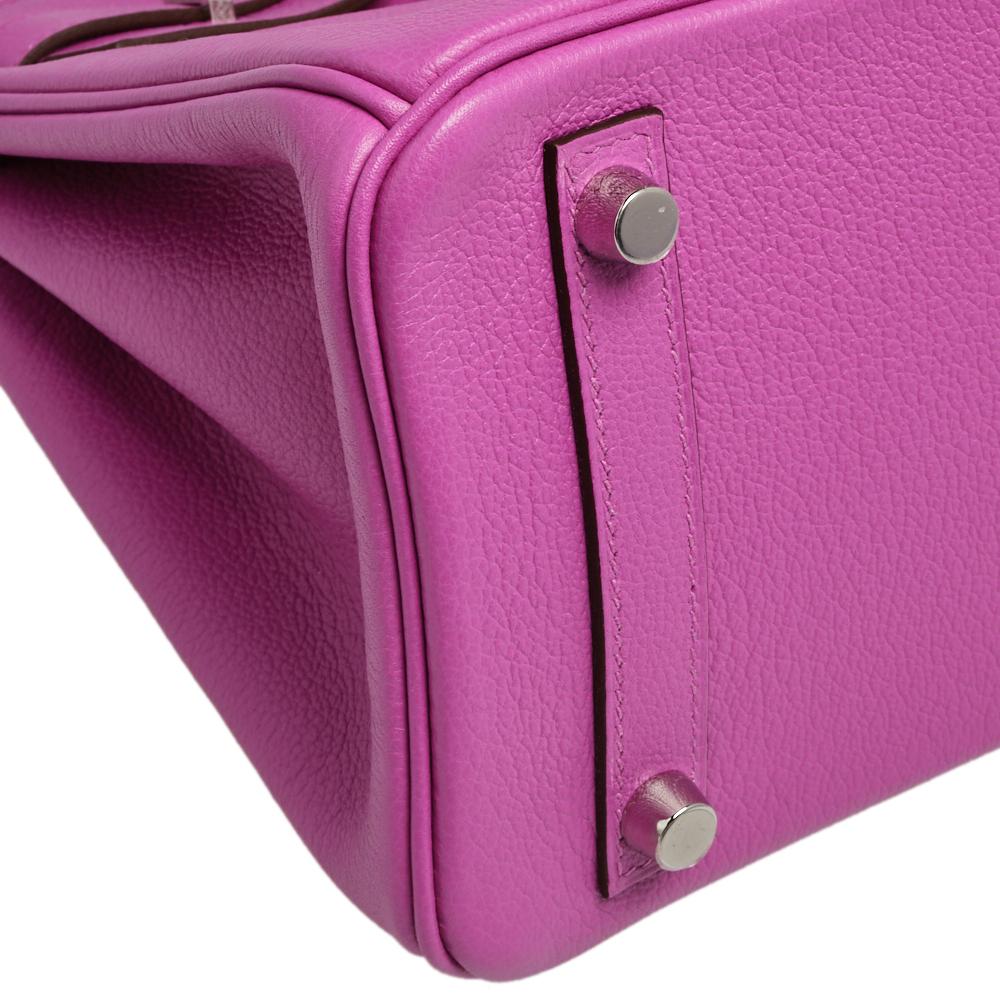 Hermes Magnolia/Capucine Taurillon Novillo Palladium Plated Birkin 25 Bag 6