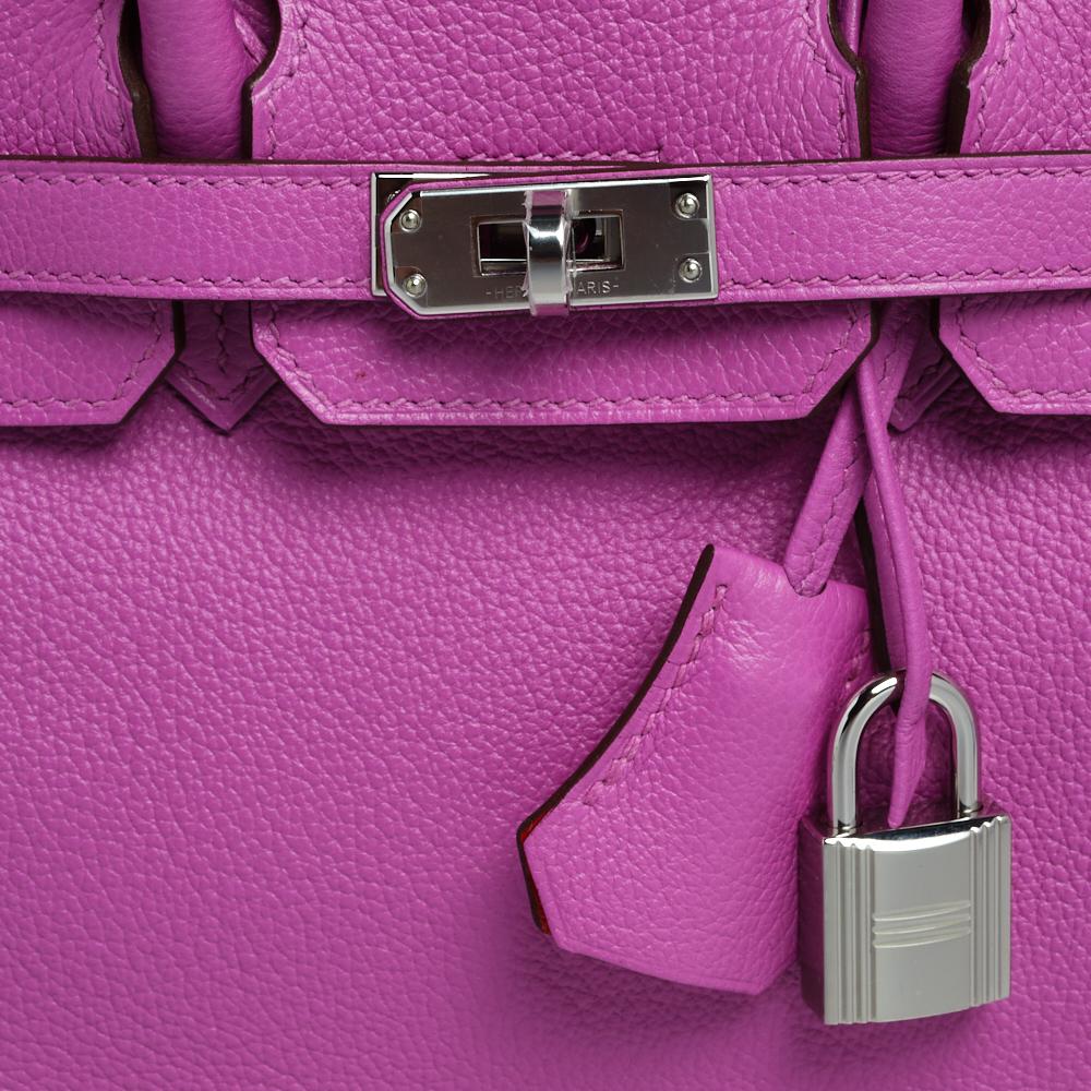 Hermes Magnolia/Capucine Taurillon Novillo Palladium Plated Birkin 25 Bag 1