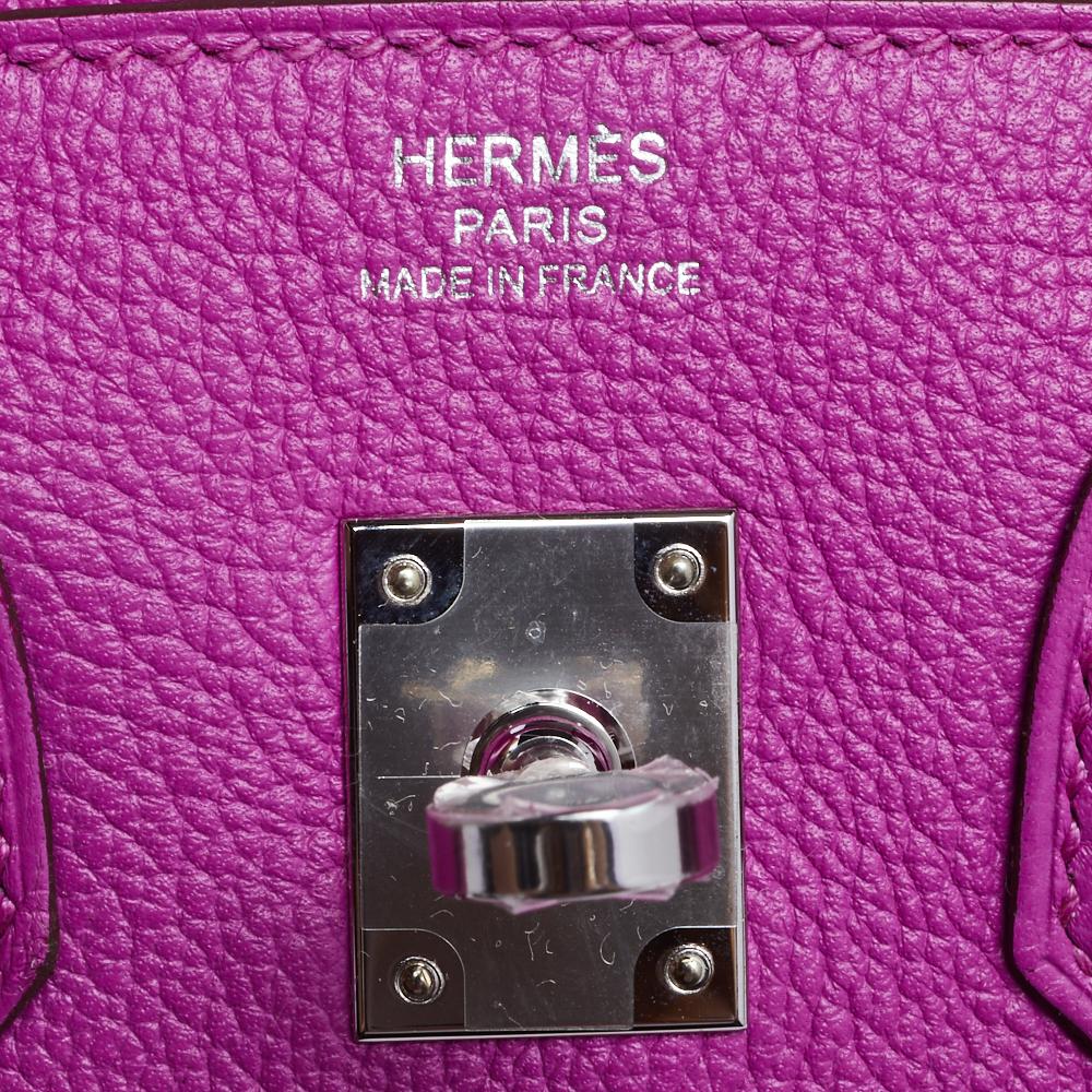 Hermes Magnolia/Capucine Taurillon Novillo Palladium Plated Birkin 25 Bag 2