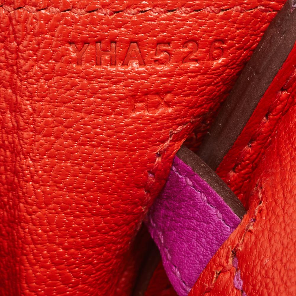 Hermes Magnolia/Capucine Taurillon Novillo Palladium Plated Birkin 25 Bag 3