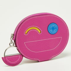 Hermès Magnolia/Jaune Citron/Bleu Hydra Chevre In-The-Loop Wink Card Holder