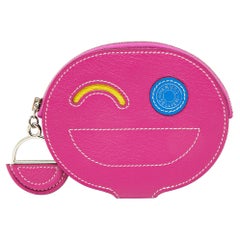 Hermes Magnolia/Jaune Citron/Bleu Hydra Leather In-The-Loop Wink Card Holder