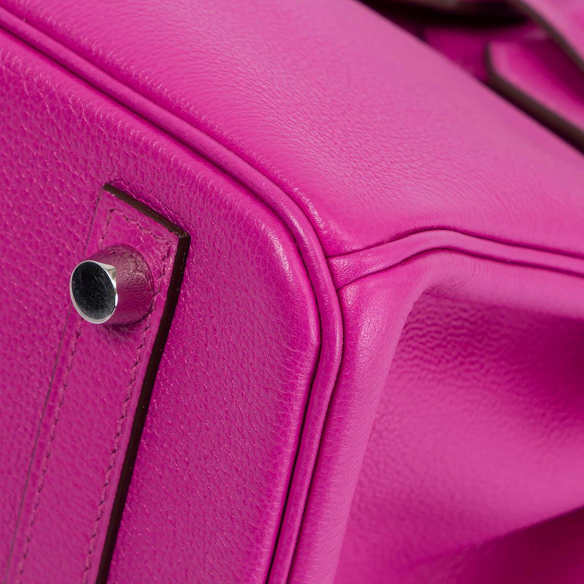 HERMES Magnolia pink Novillo leather BIRKIN 30 Bag Palladium 8