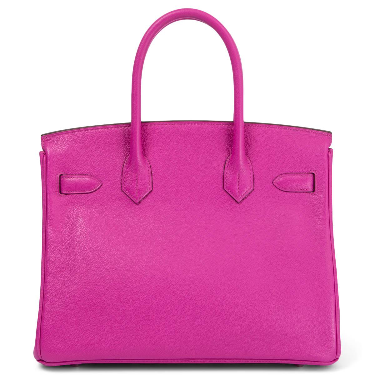 HERMES Magnolia pink Novillo leather BIRKIN 30 Bag Palladium In Excellent Condition In Zürich, CH