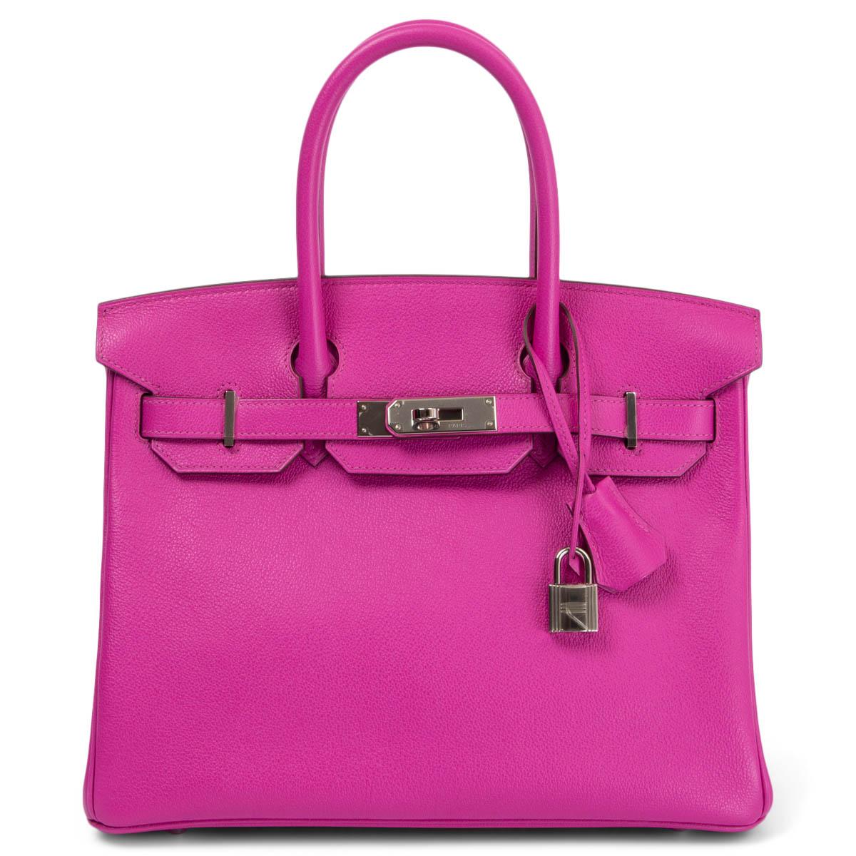 HERMES Magnolia pink Novillo leather BIRKIN 30 Bag Palladium 1