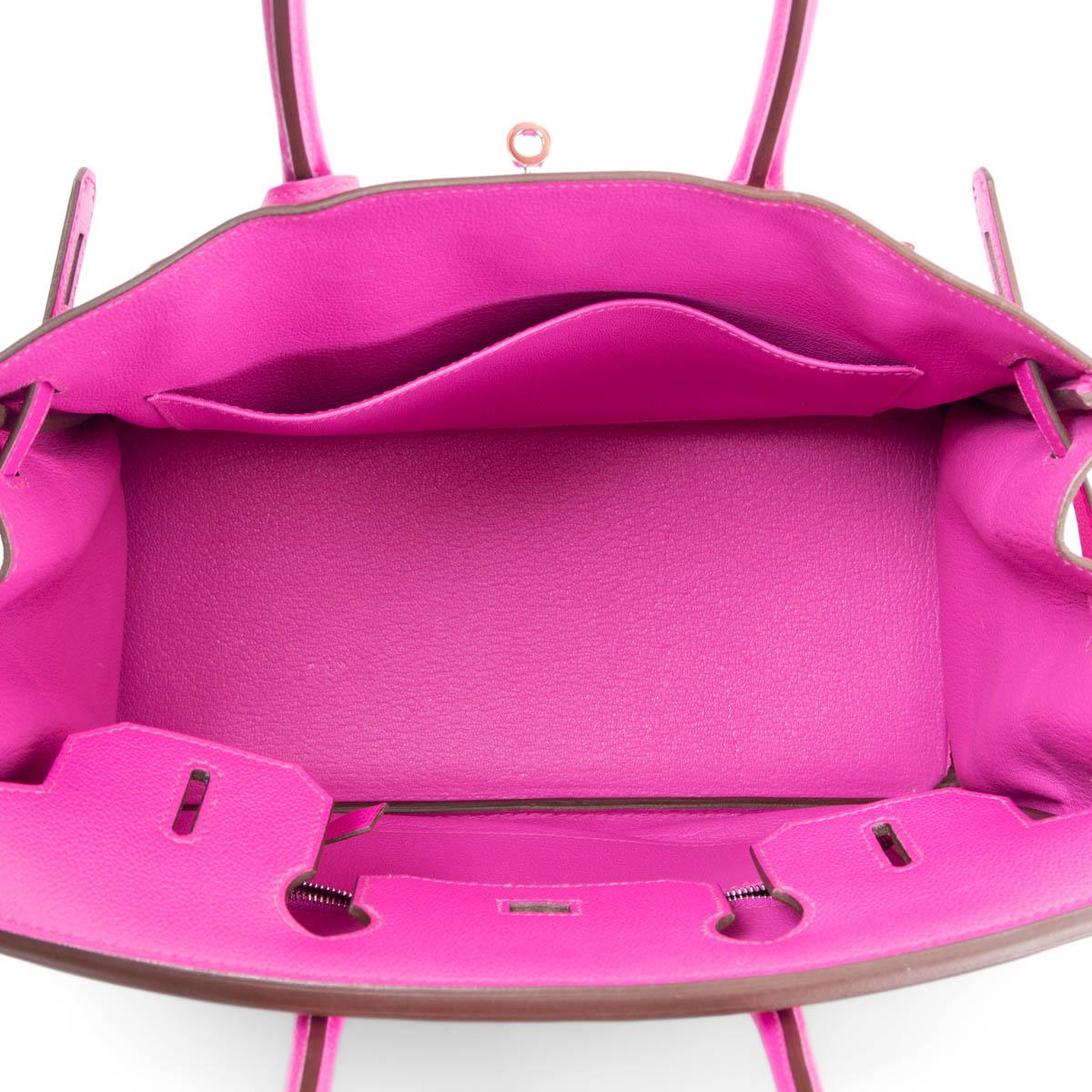HERMES Magnolia pink Novillo leather BIRKIN 30 Bag Palladium 2