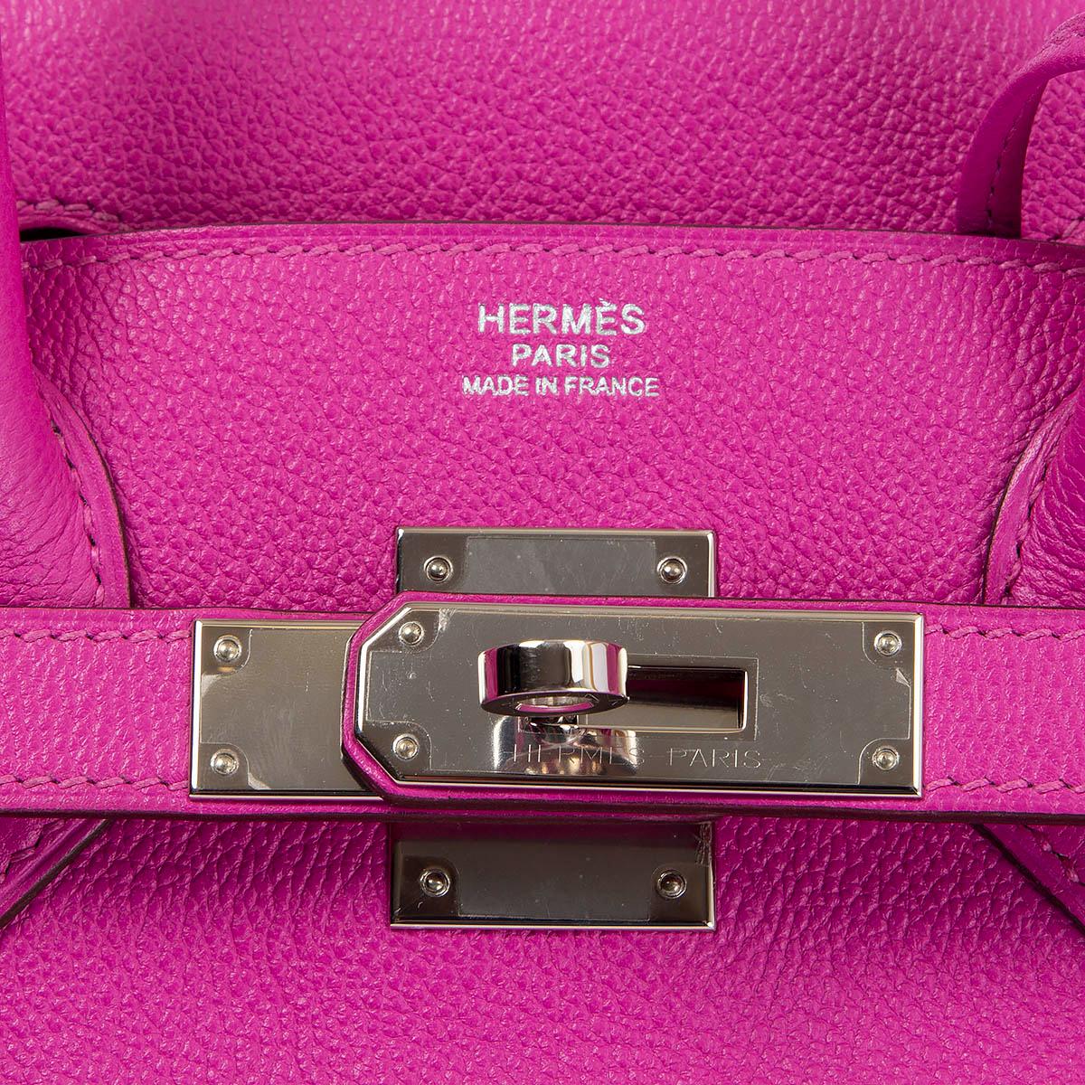 HERMES Magnolia pink Novillo leather BIRKIN 30 Bag Palladium 3