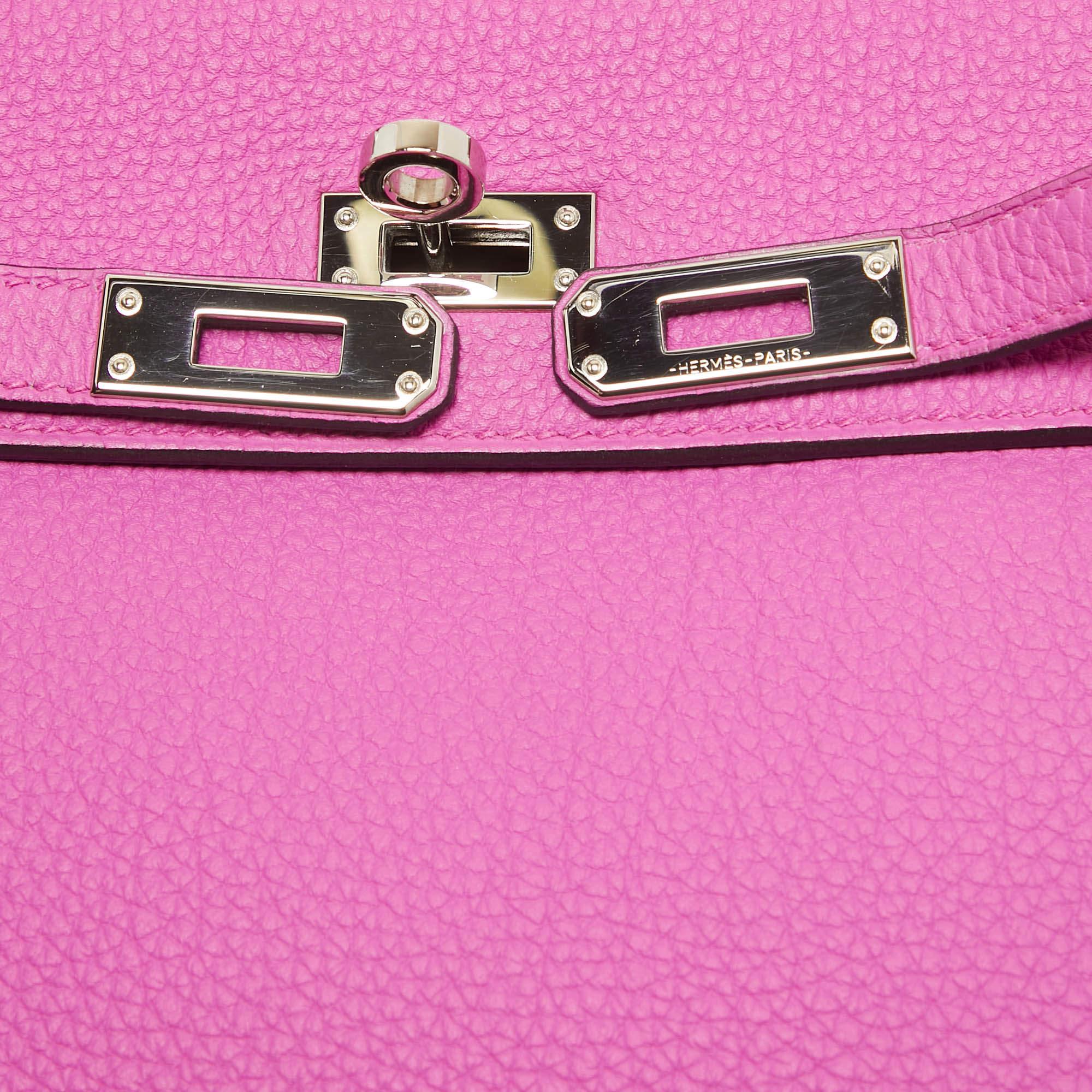 Hermès Magnolia Togo Leather Palladium Finish Kelly Retourne 25 Bag For Sale 3