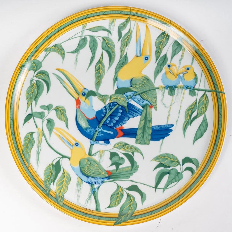 Hermes Maison - Coffee Tea Set Toucans Limoges Porcelain 18 Pieces