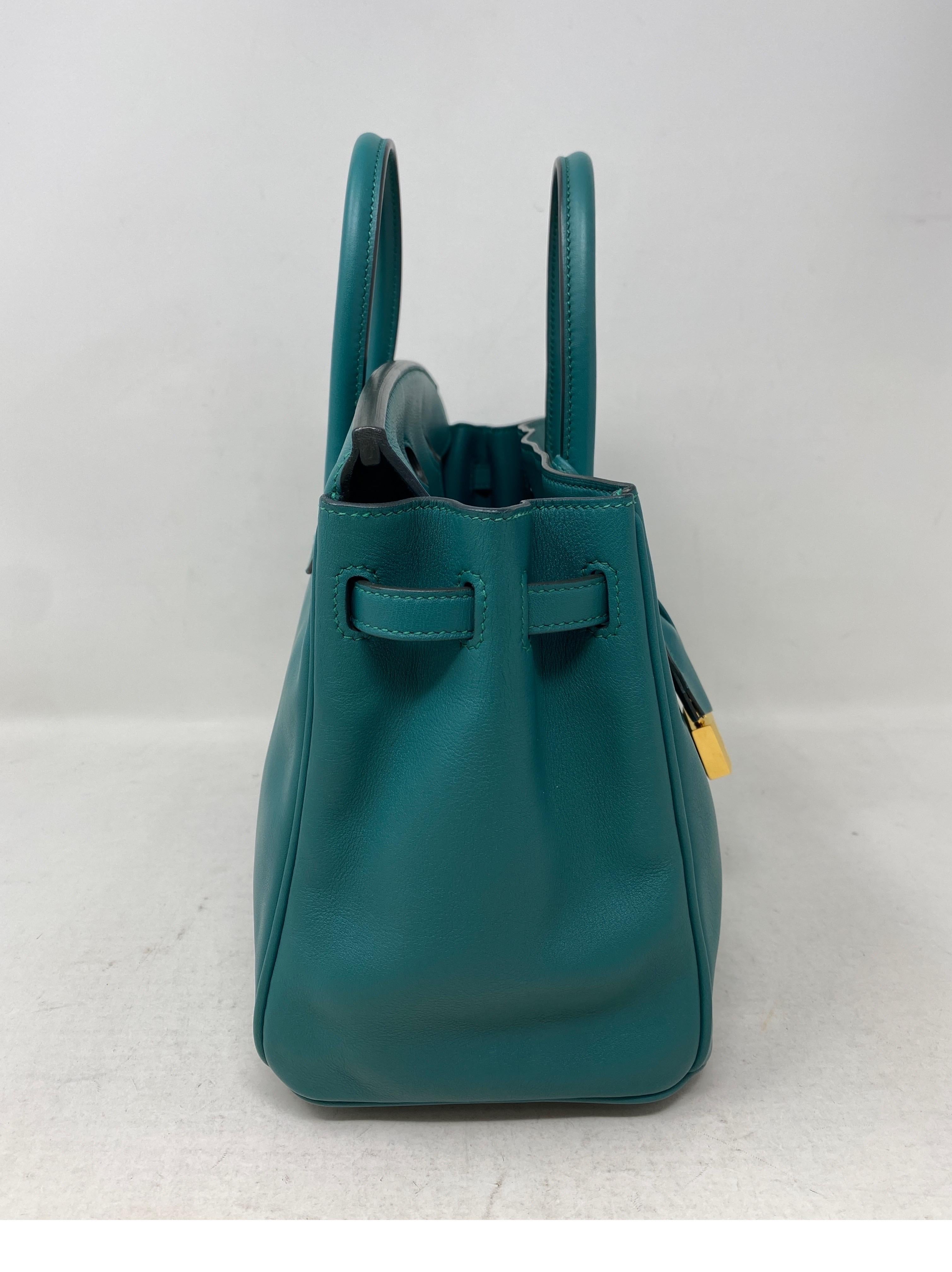 Blue Hermes Malachite Birkin 25 Bag