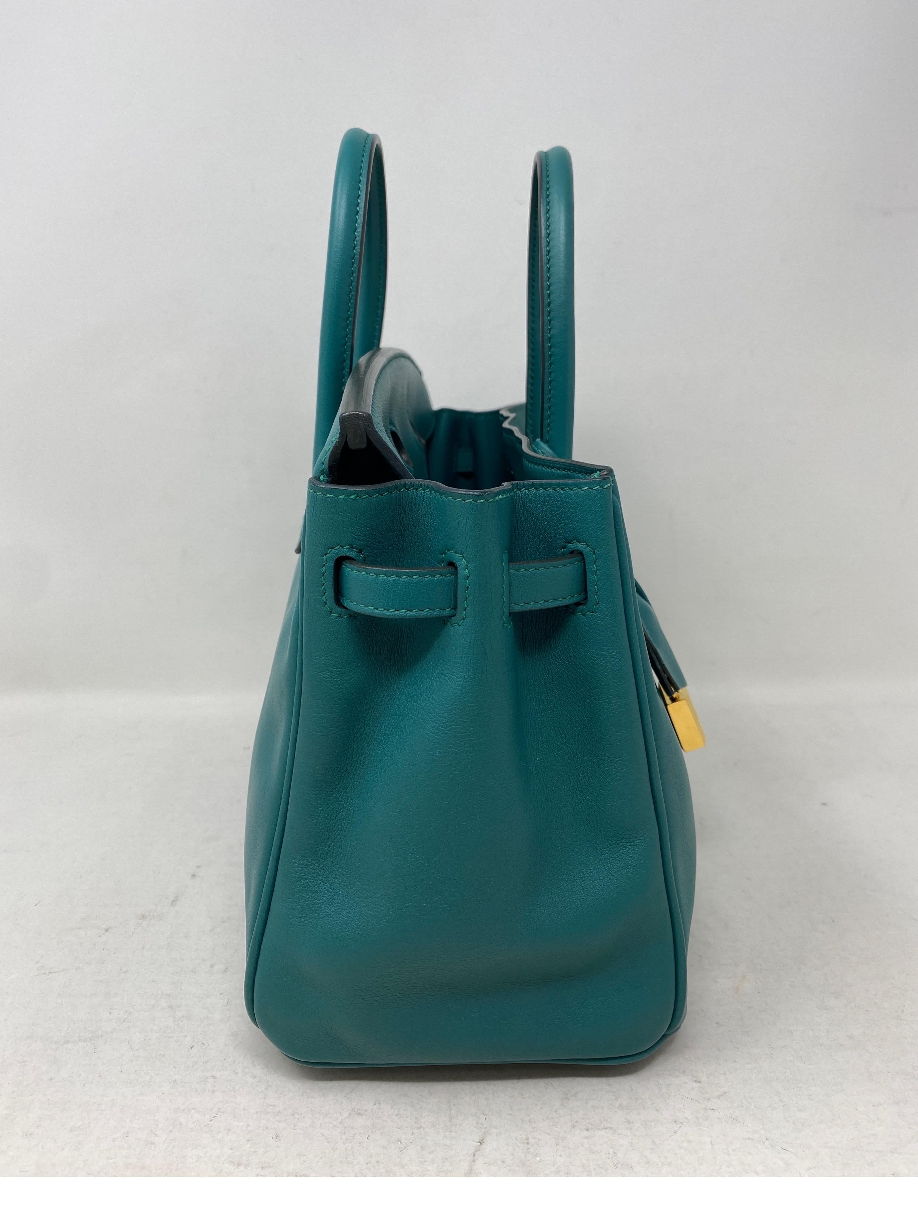 Blue Hermes Malachite Birkin 25 Bag 