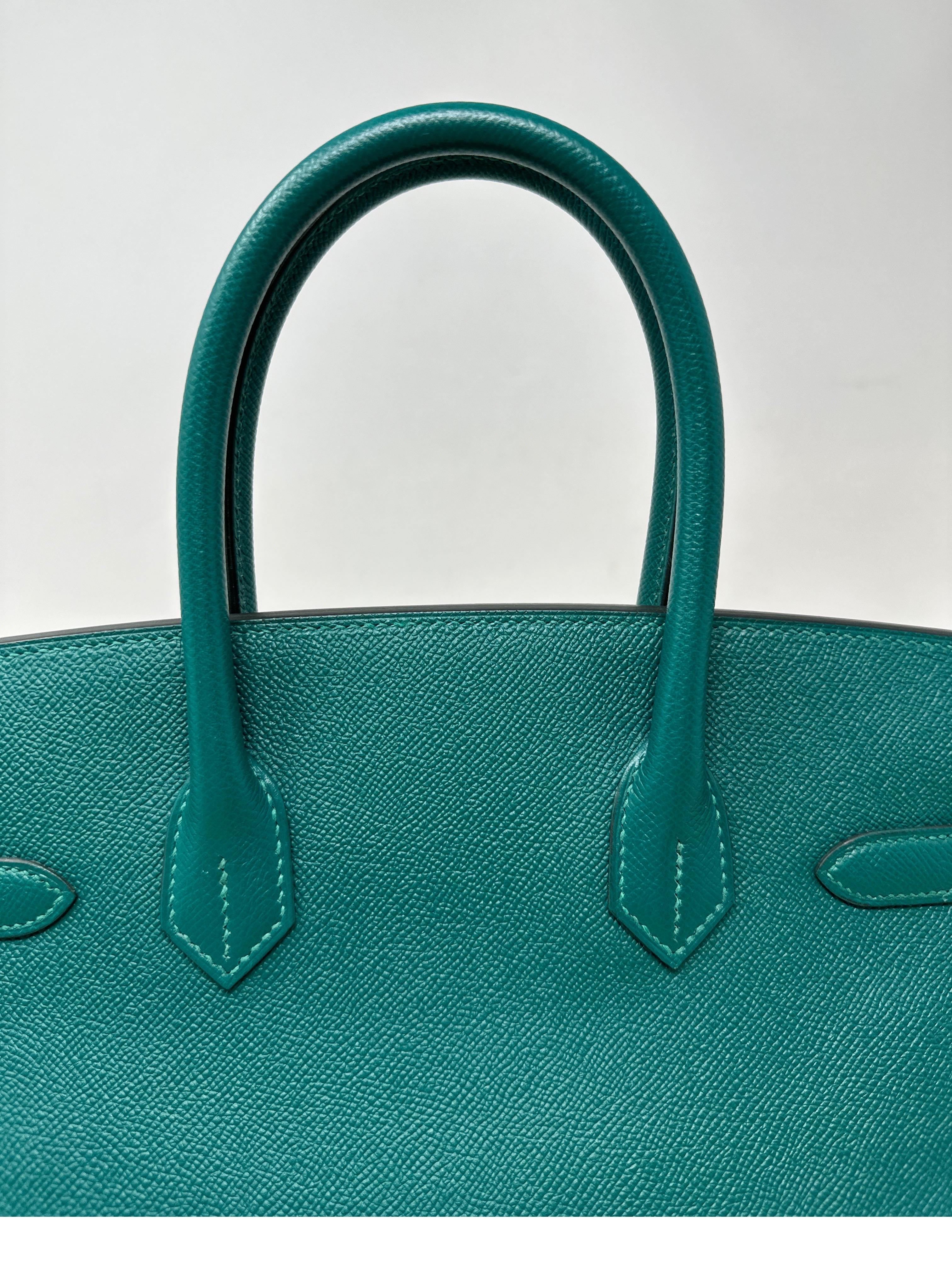 Hermes Malachite Birkin 30 Bag 7